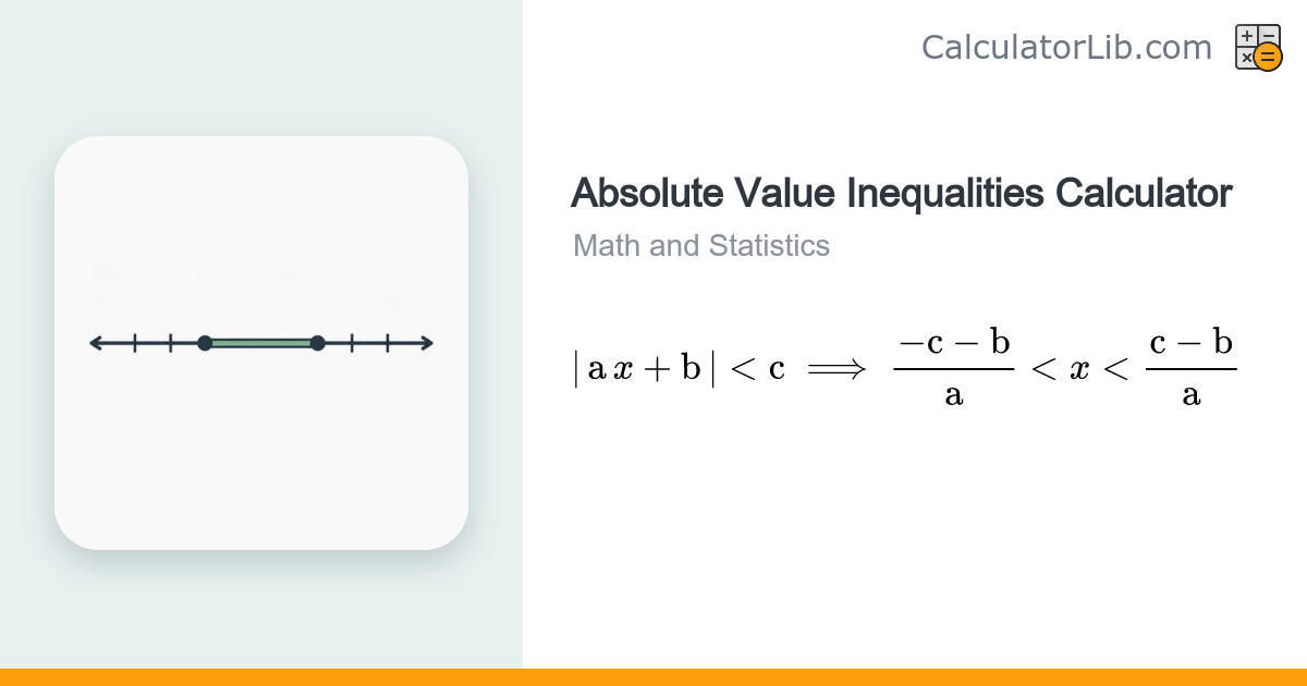 Absolute Value Inequalities Calculator | Solve |ax+b| - CalculatorLib