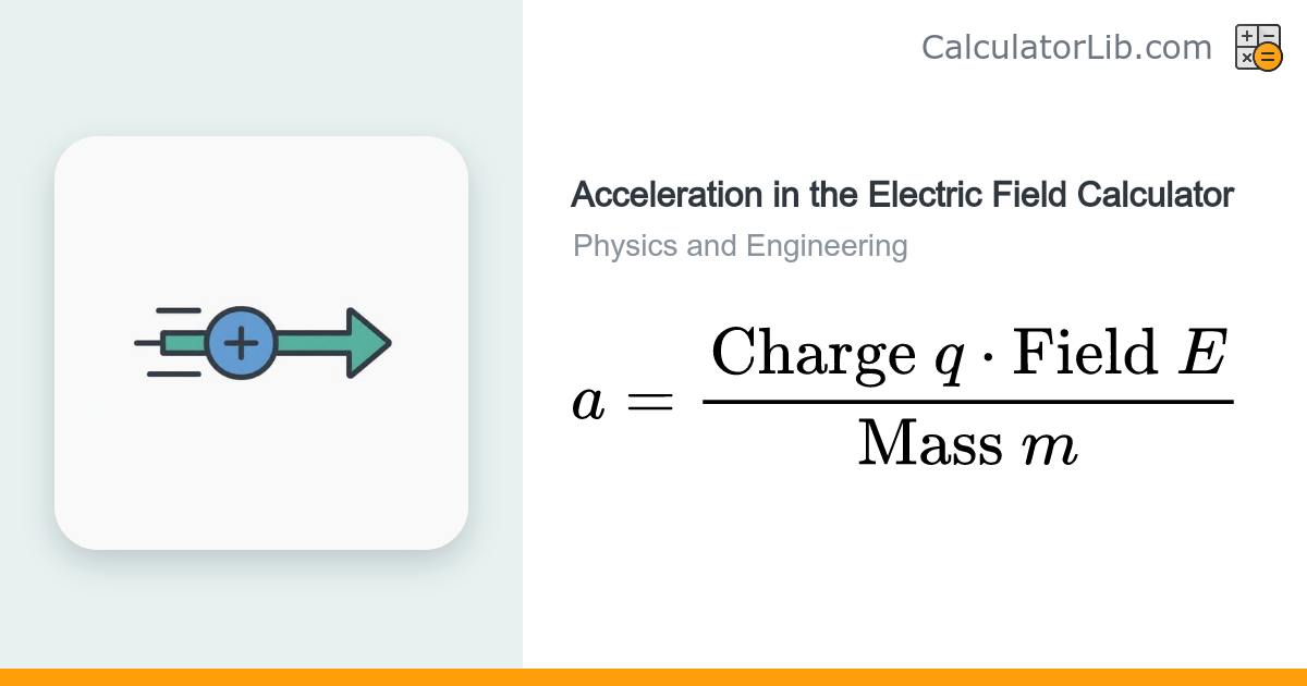 Acceleration in the Electric Field Calculator - CalculatorLib