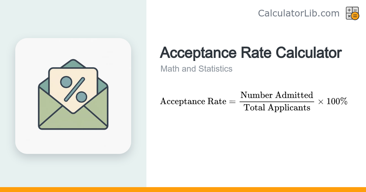 Acceptance Rate Calculator | Admission Rate % - CalculatorLib