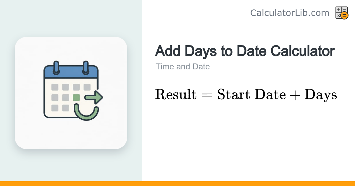 Add Days to Date Calculator — Future Date Finder - CalculatorLib