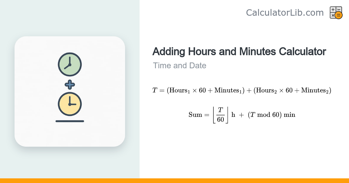Adding Hours and Minutes Calculator - CalculatorLib