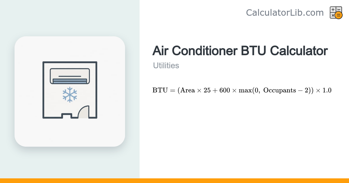 Air Conditioner BTU Calculator | Room AC Sizing - CalculatorLib