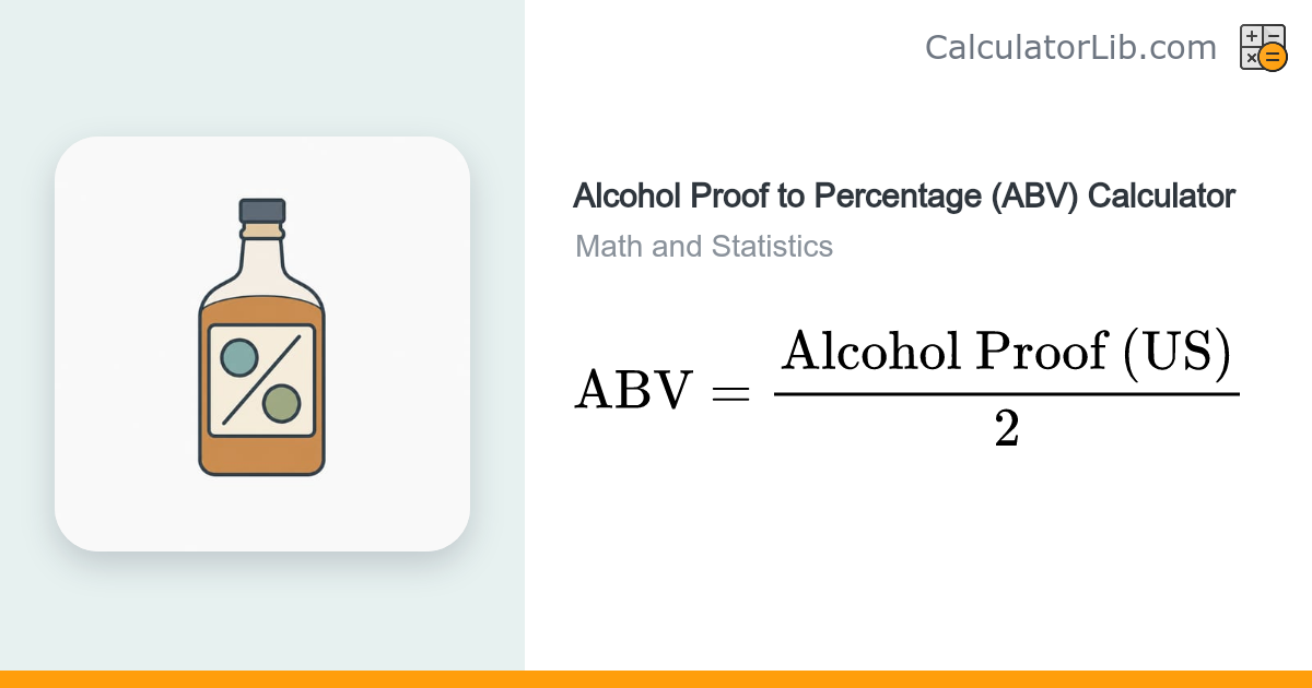 Alcohol Proof to Percentage (ABV) Calculator - CalculatorLib