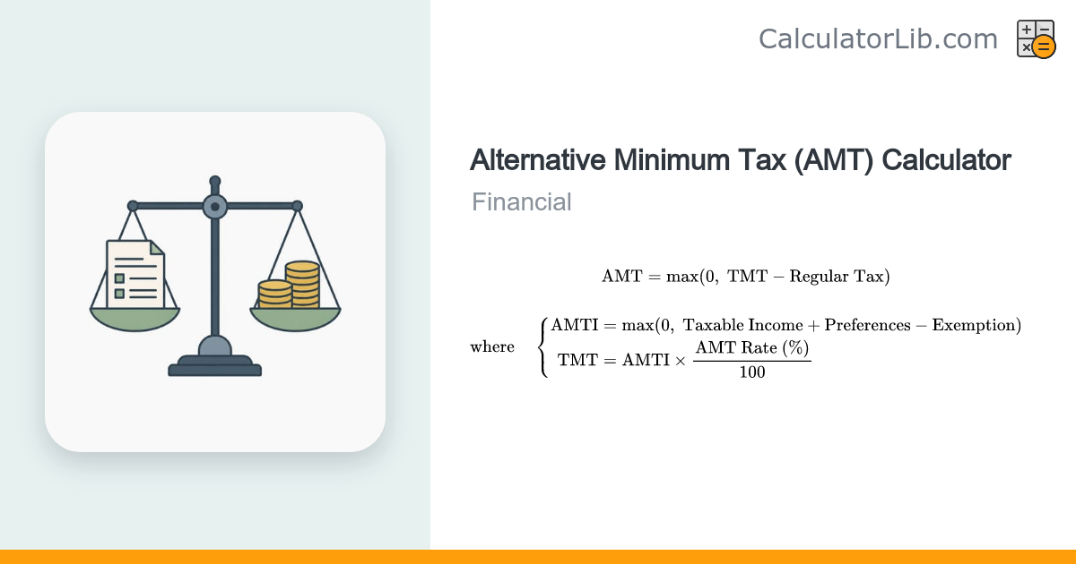 Alternative Minimum Tax (AMT) Calculator (US) - CalculatorLib