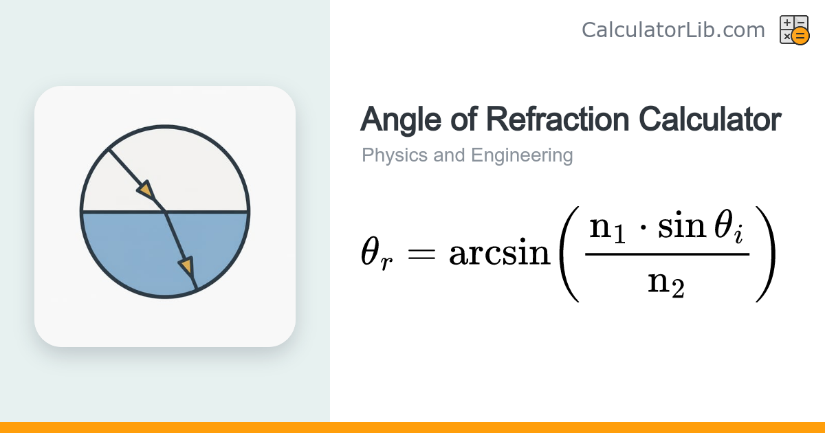 Angle of Refraction Calculator — Snell's Law - CalculatorLib
