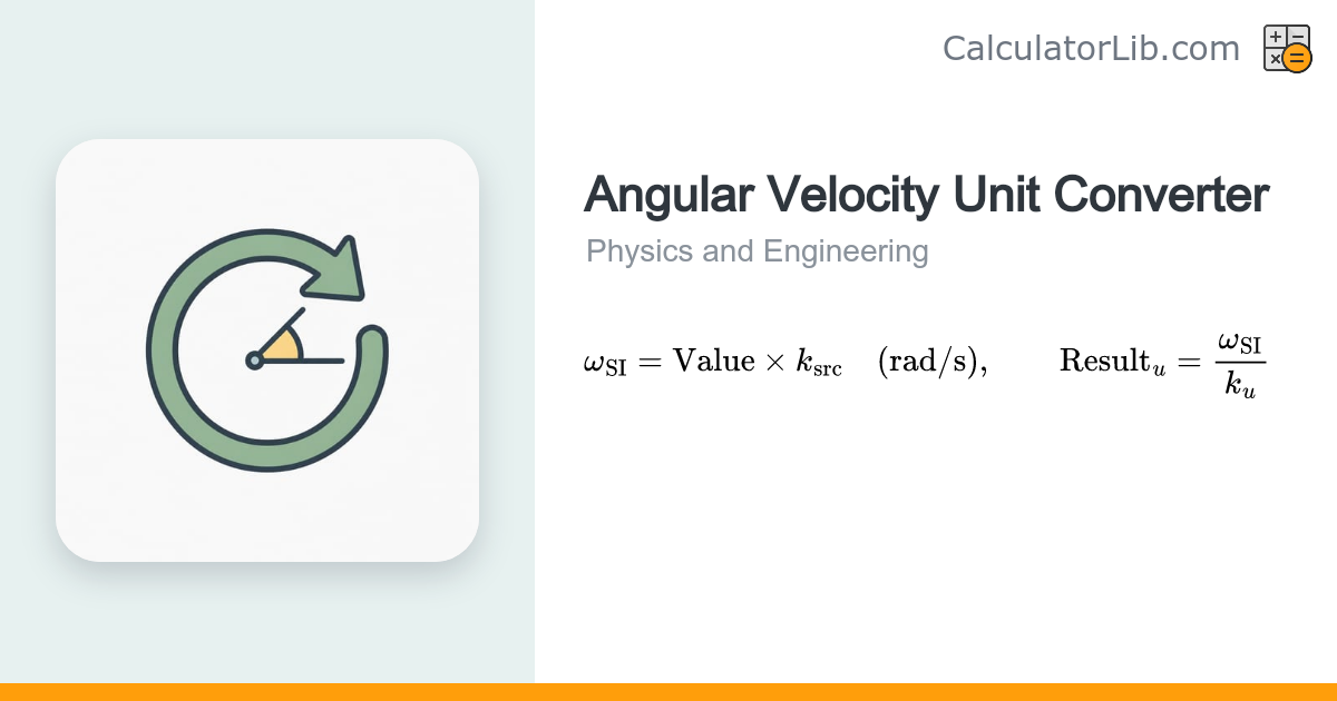 Angular Velocity Unit Converter (deg, rad, rev/s) - CalculatorLib
