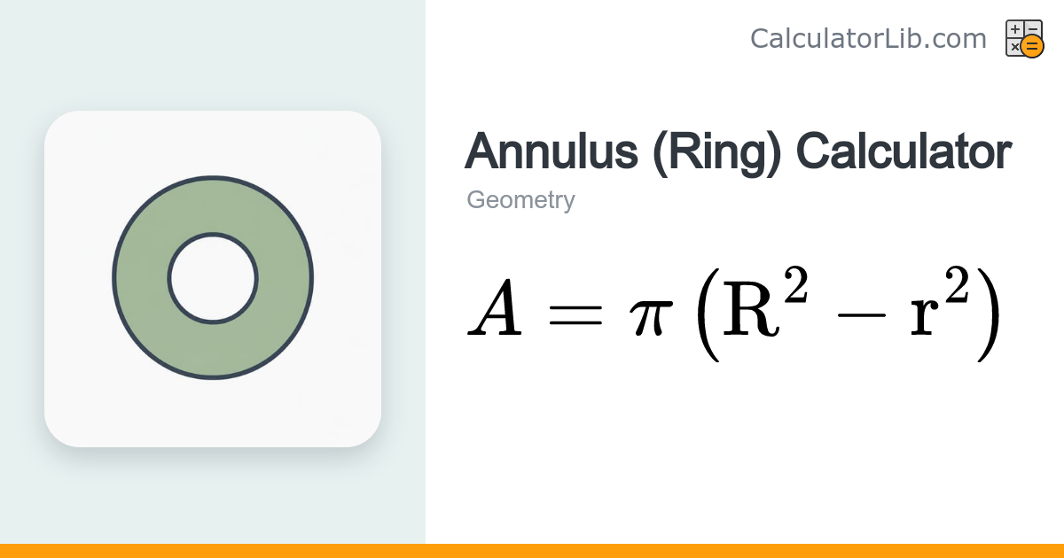 Annulus (Ring) Calculator — Area & Perimeter - CalculatorLib