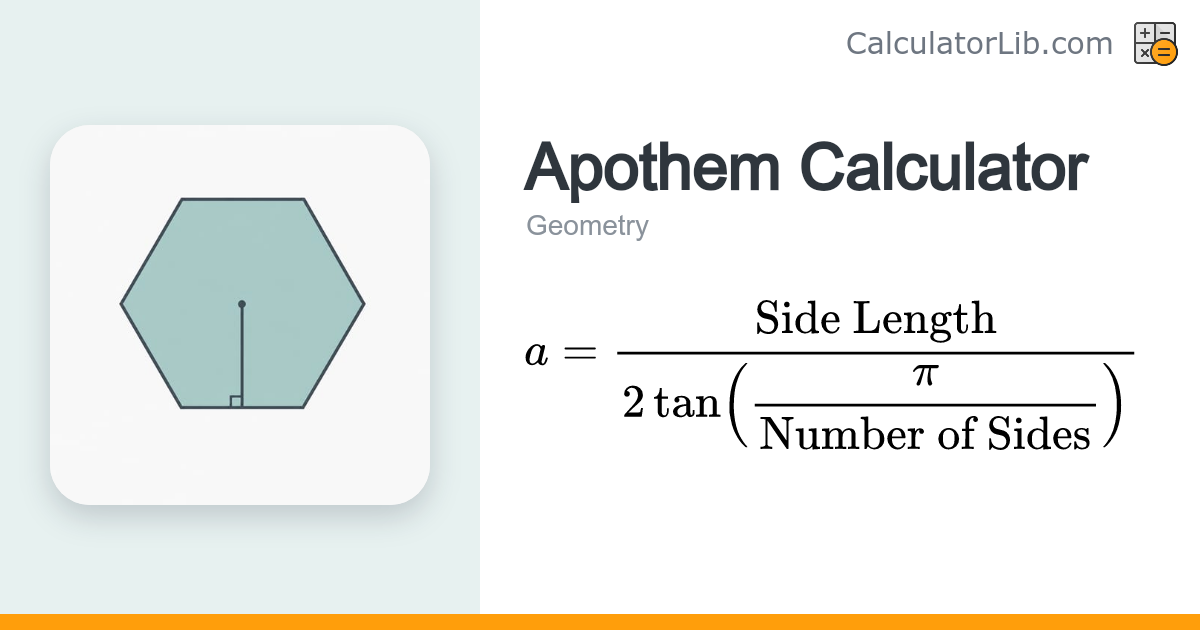 Apothem Calculator (Regular Polygon) - CalculatorLib