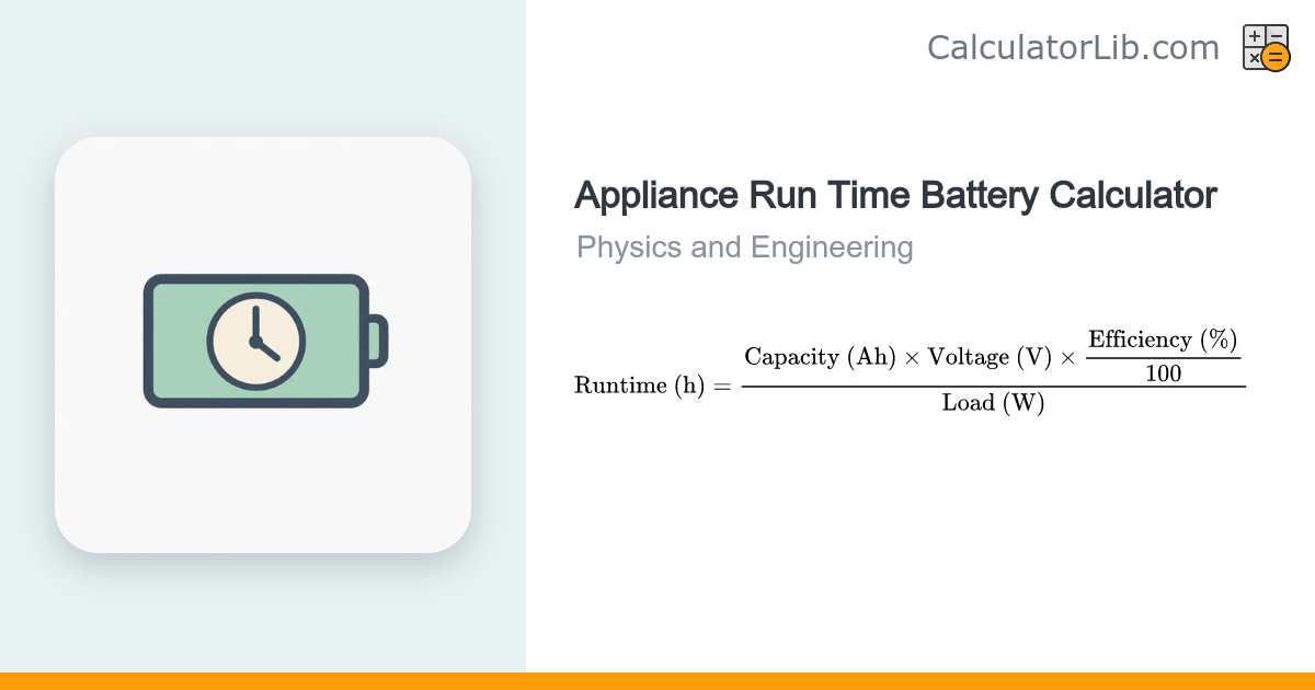 Battery Runtime Calculator — How Long Will a Battery Last - CalculatorLib