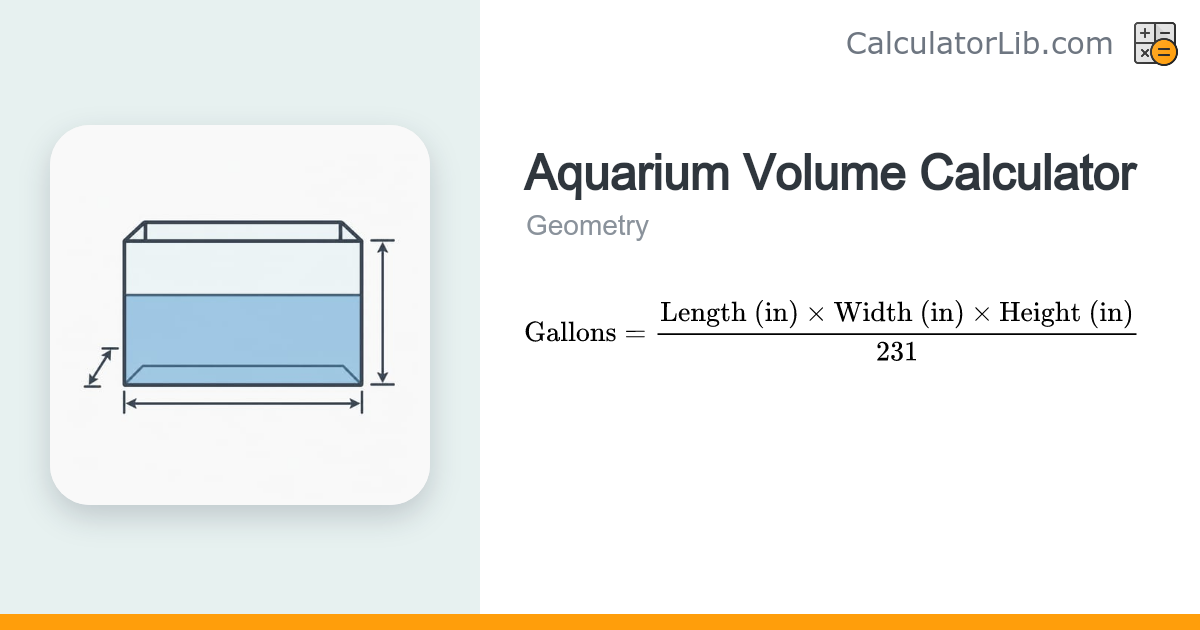 Aquarium Volume from Length, Width, Height Calculator - CalculatorLib