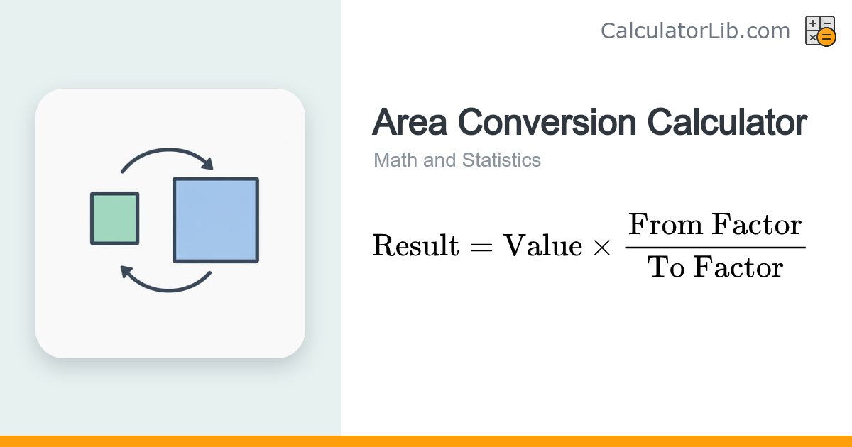Area Conversion Calculator — m², ft², acres, ha - CalculatorLib