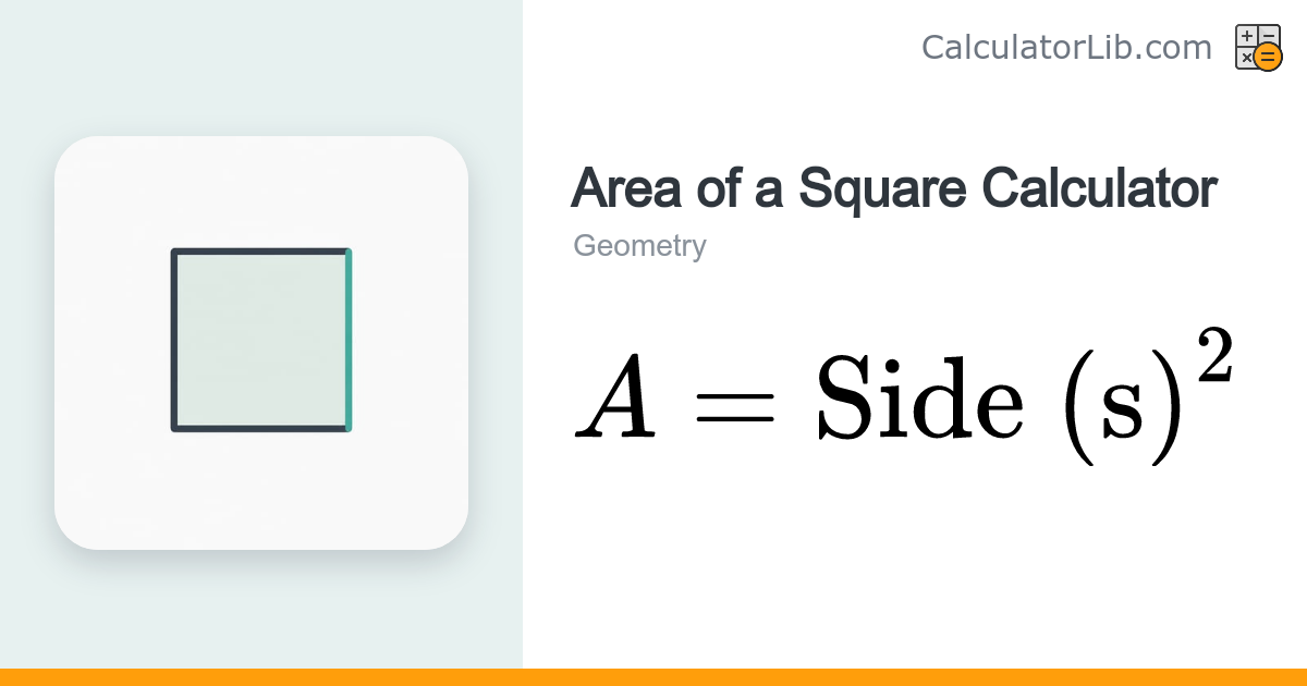 Area of a Square Calculator | A = s² - CalculatorLib