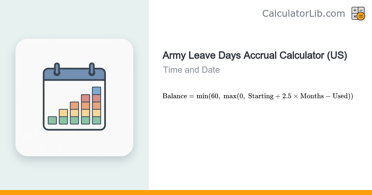 Army Leave Days Accrual Calculator - CalculatorLib