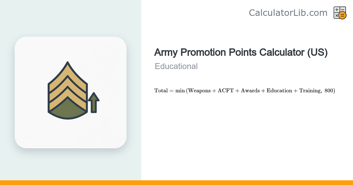 Army Promotion Points Calculator (SGT / SSG) - CalculatorLib