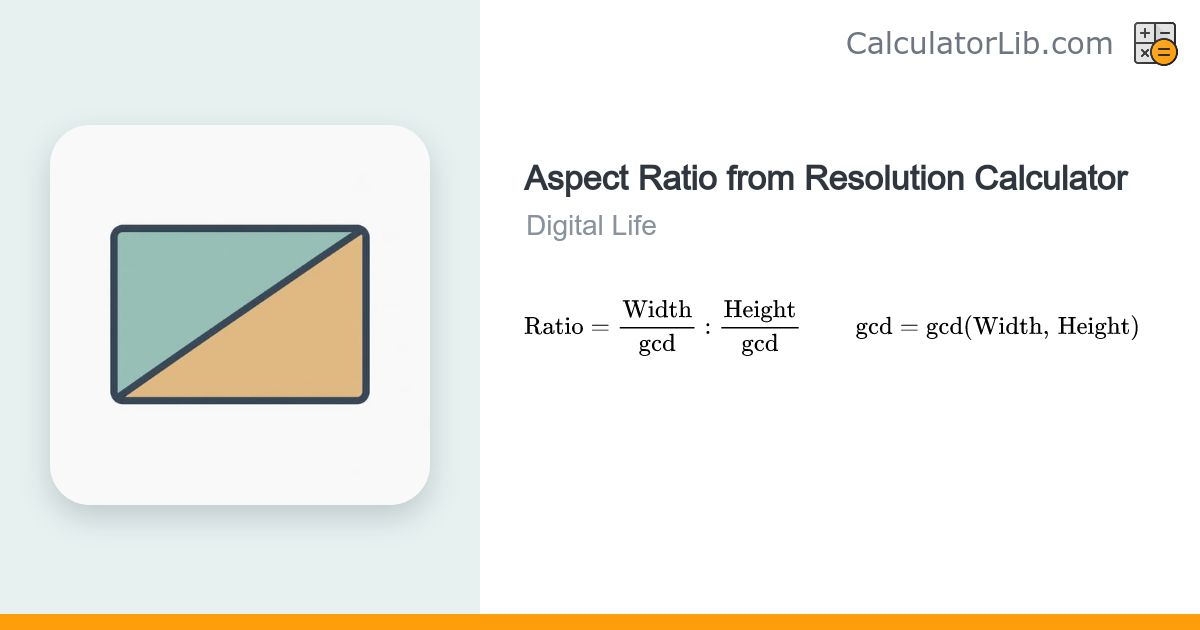 Aspect Ratio from Resolution Calculator - CalculatorLib