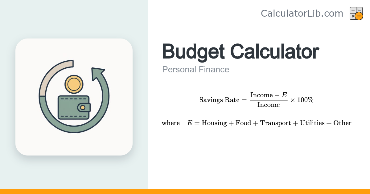 Budget Calculator - Monthly Income & Savings Rate - CalculatorLib