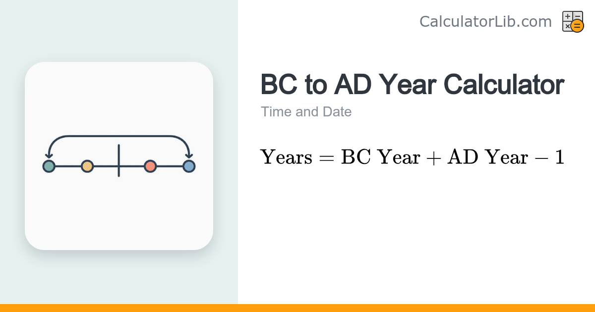 BC to AD Year Calculator – Years Between Dates - CalculatorLib