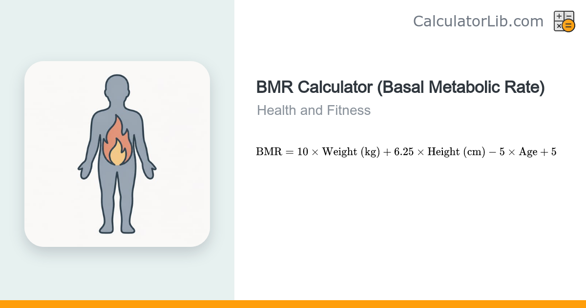 BMR Calculator (Basal Metabolic Rate) - Mifflin-St Jeor - CalculatorLib