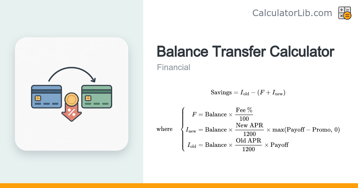 Balance Transfer Calculator — Savings & Total Cost - CalculatorLib