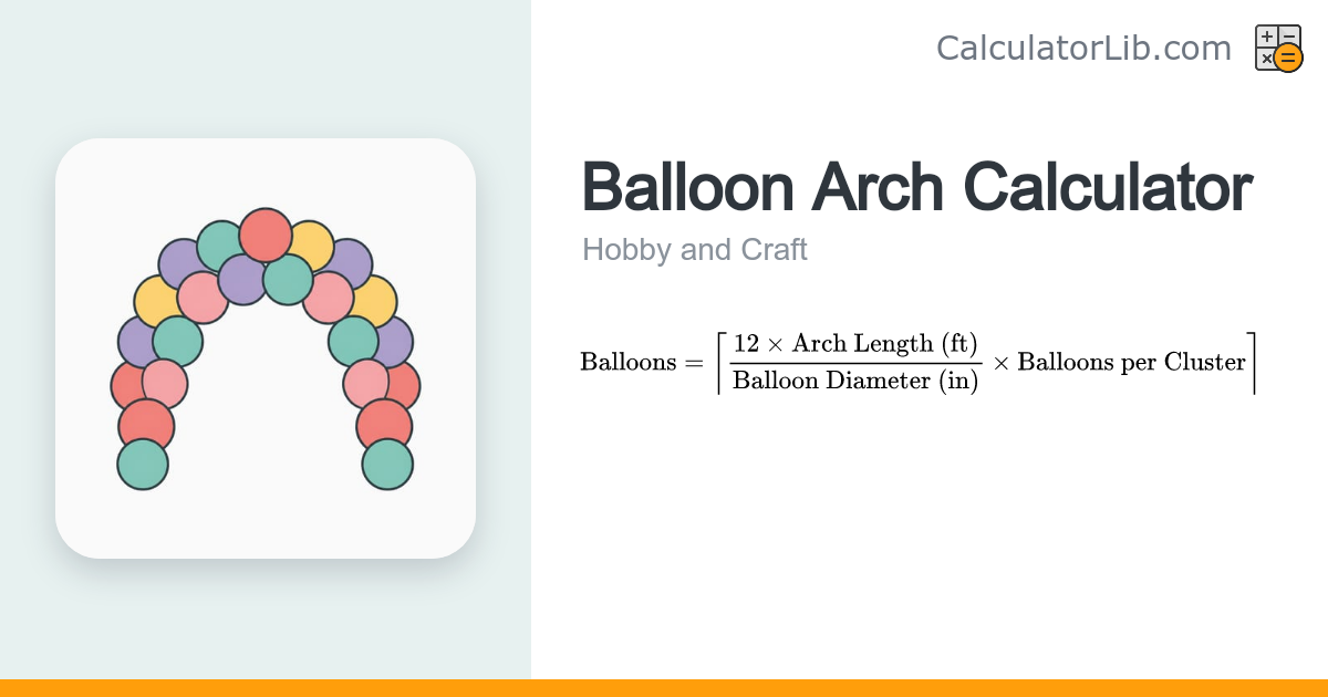 Balloon Arch Calculator - Balloons Needed Estimator - CalculatorLib