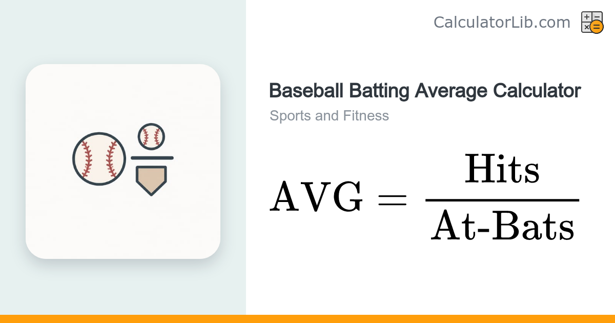 Baseball Batting Average Calculator (Hits / At-Bats) - CalculatorLib