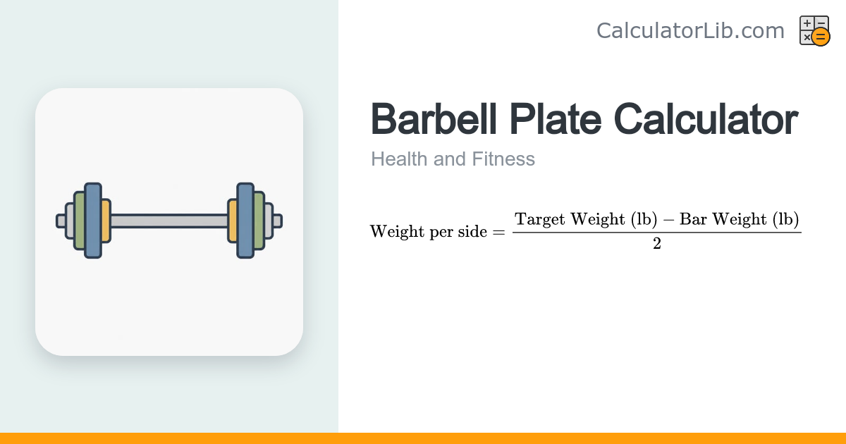 Barbell Plate Calculator - Load Each Side - CalculatorLib