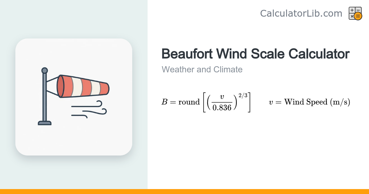 Beaufort Wind Scale Calculator | Wind Speed to Force Number - CalculatorLib