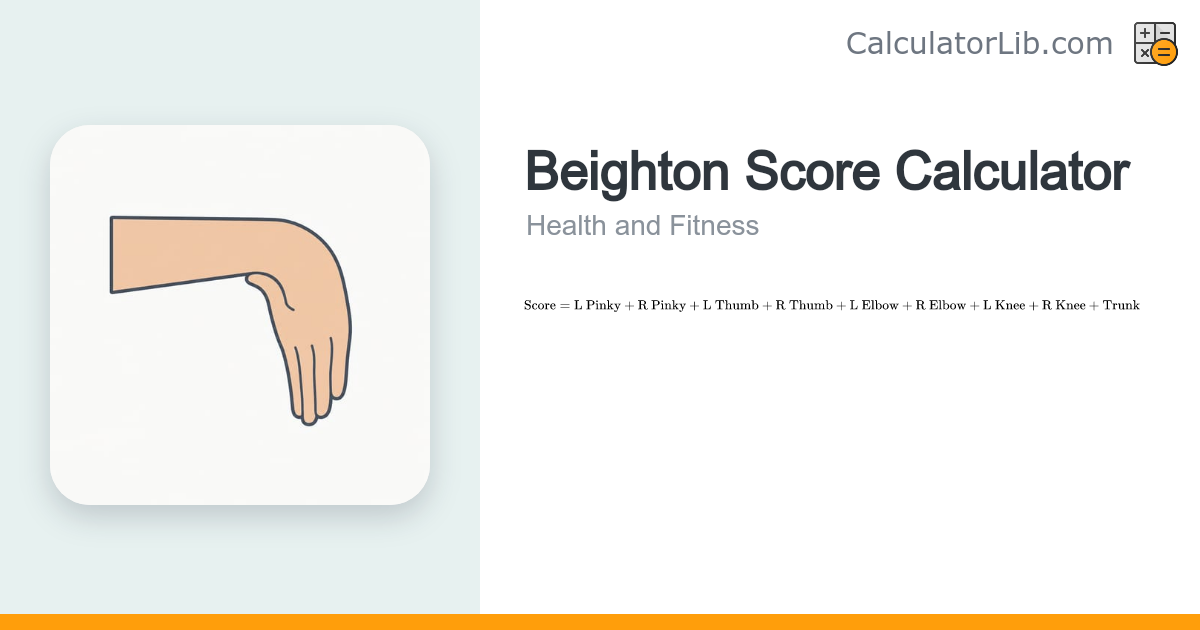 Beighton Score Calculator — Joint Hypermobility - CalculatorLib