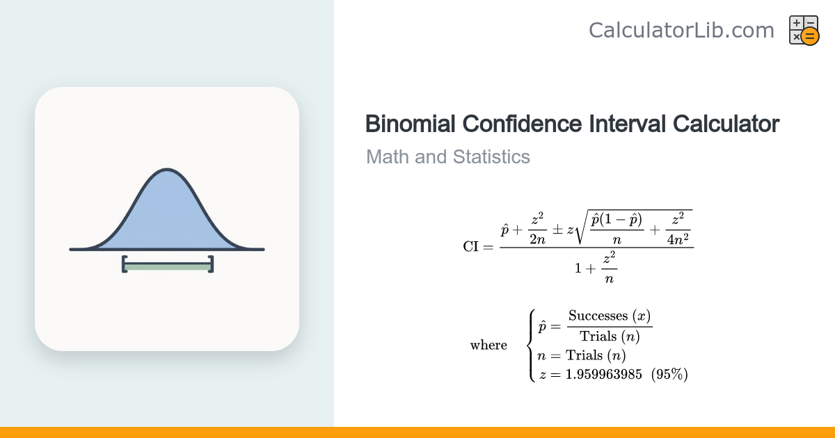 Binomial Confidence Interval Calculator (Wilson Score) - CalculatorLib