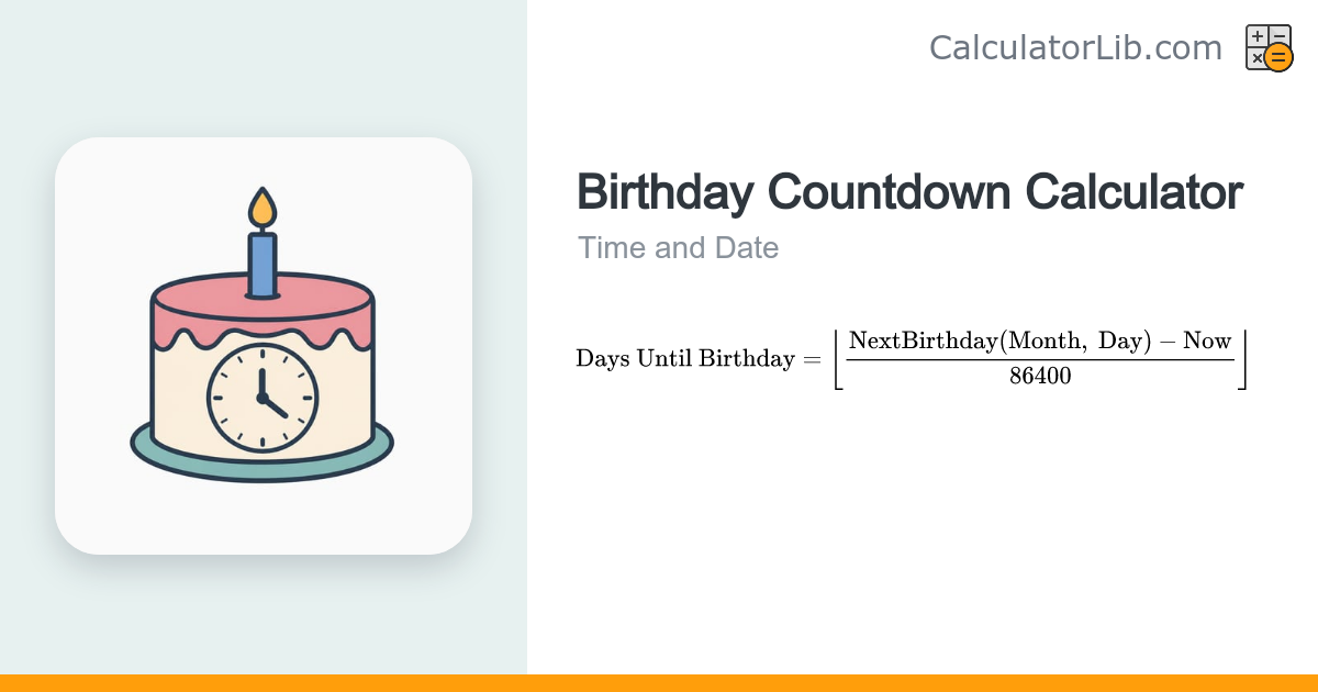 Birthday Countdown Calculator - Days Until Your Birthday - CalculatorLib