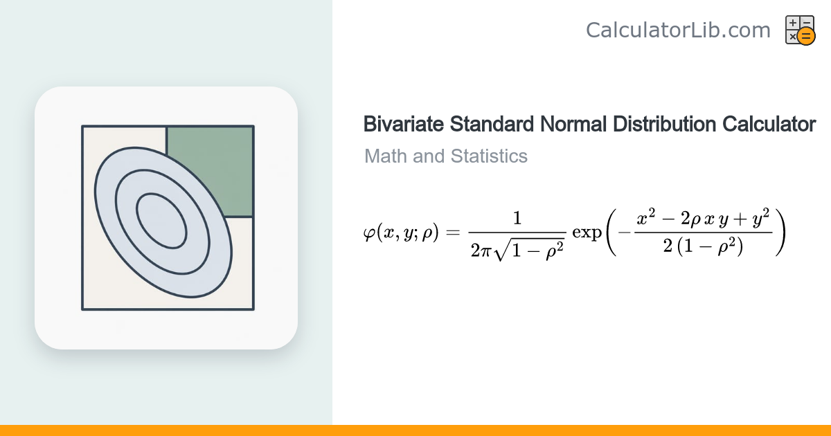 Bivariate Standard Normal Distribution Calculator - CalculatorLib