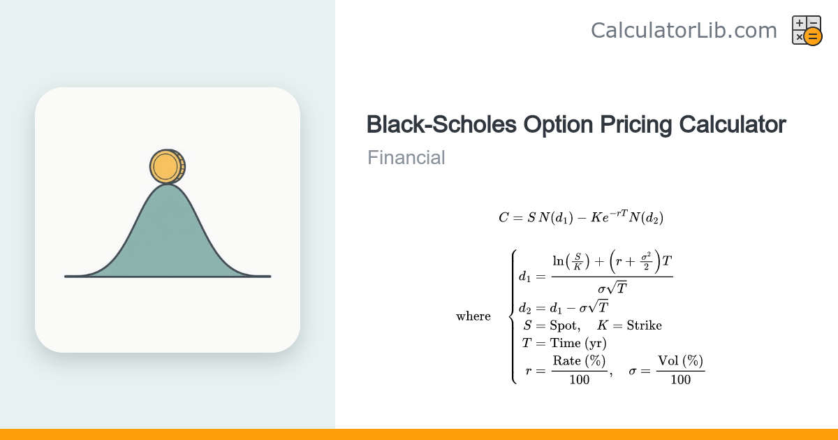 Black Scholes Option Pricing Calculator - CalculatorLib