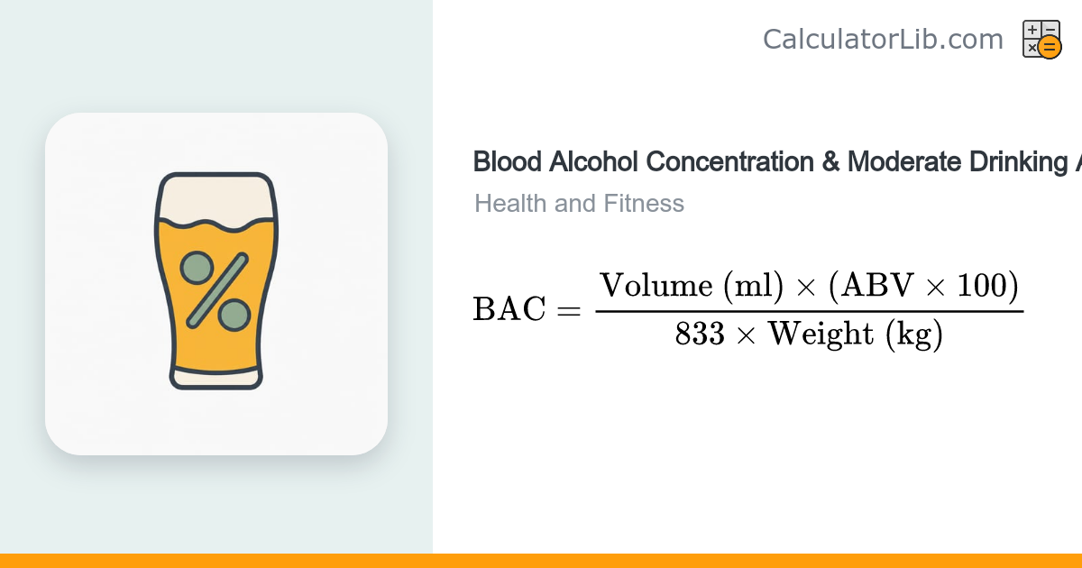 Blood Alcohol Concentration & Moderate Drinking Calculator (Japan ...