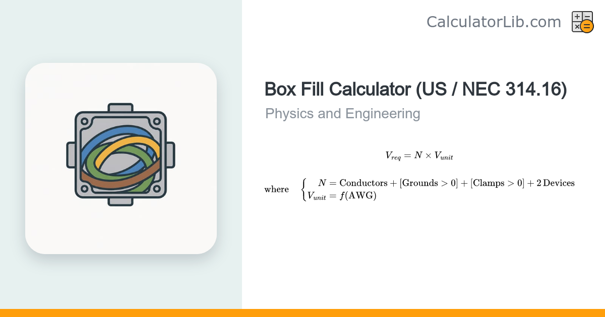 Electrical Box Fill Calculator (NEC 314.16) - CalculatorLib
