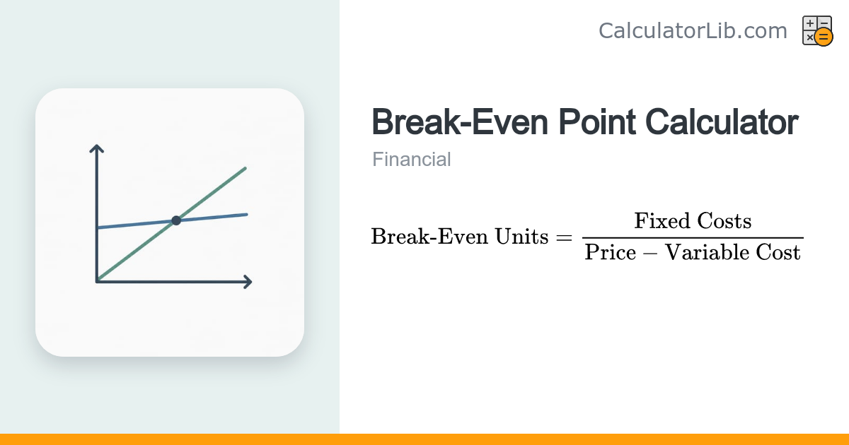 Break-Even Point Calculator – Units & Revenue - CalculatorLib