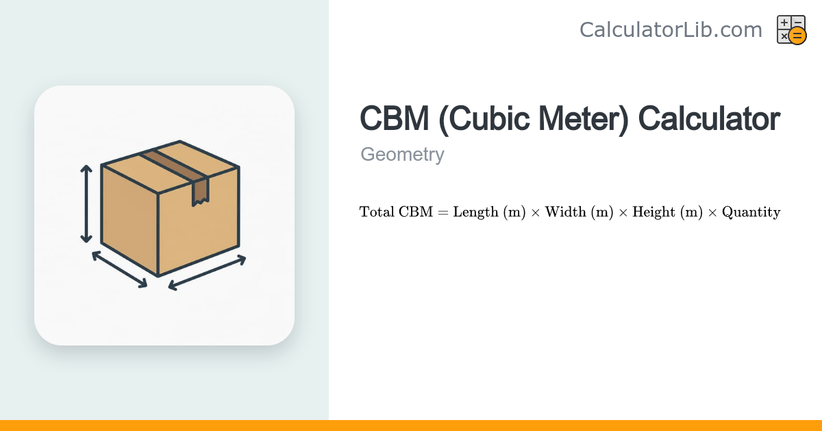 CBM (Cubic Meter) Calculator for Shipping - CalculatorLib