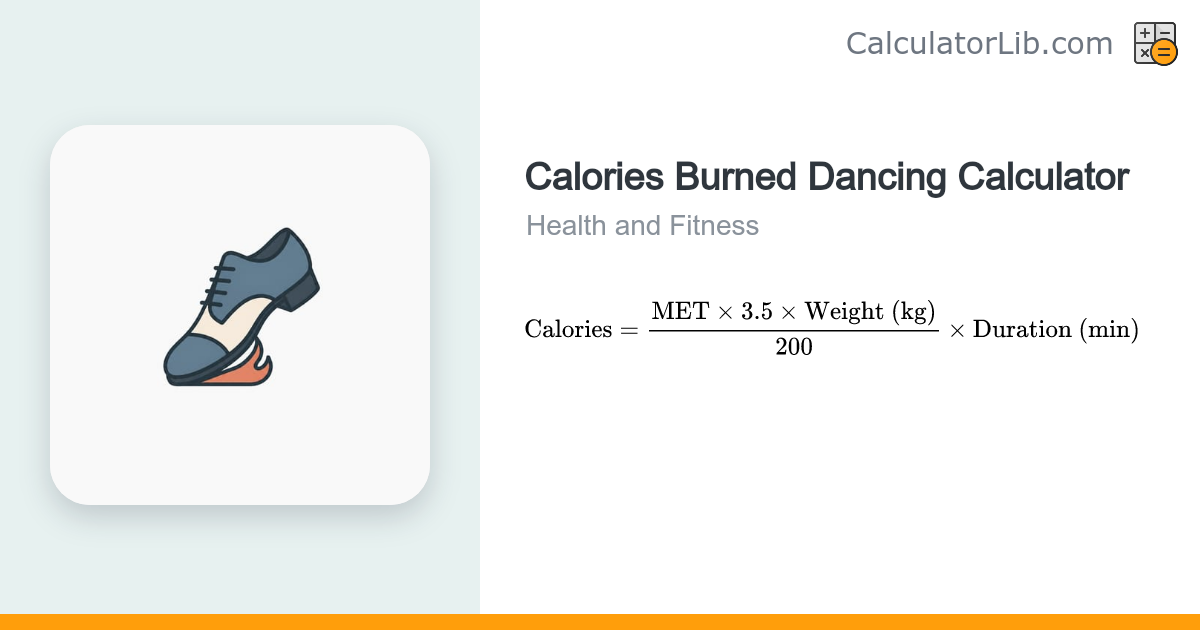 Calories Burned Dancing Calculator | kcal by Style - CalculatorLib