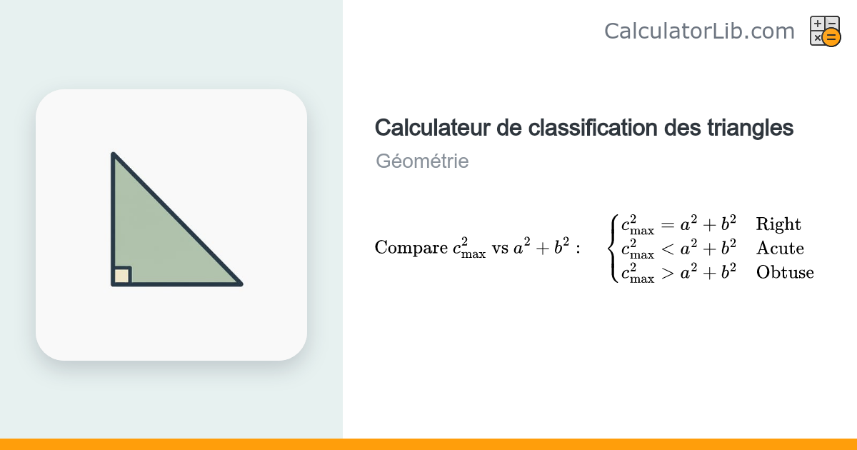 Calculateur de type de triangle : acutangle, rectangle ou obtusangle ...