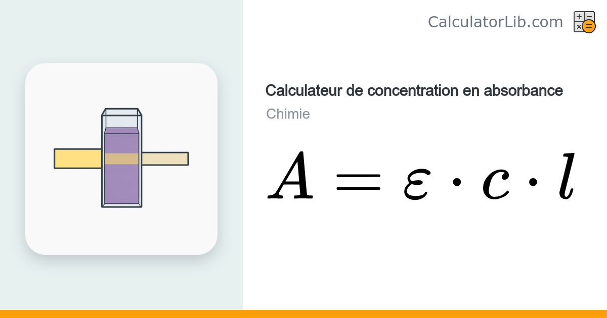 Calculateur d'absorbance à partir de la concentration (loi de Beer ...