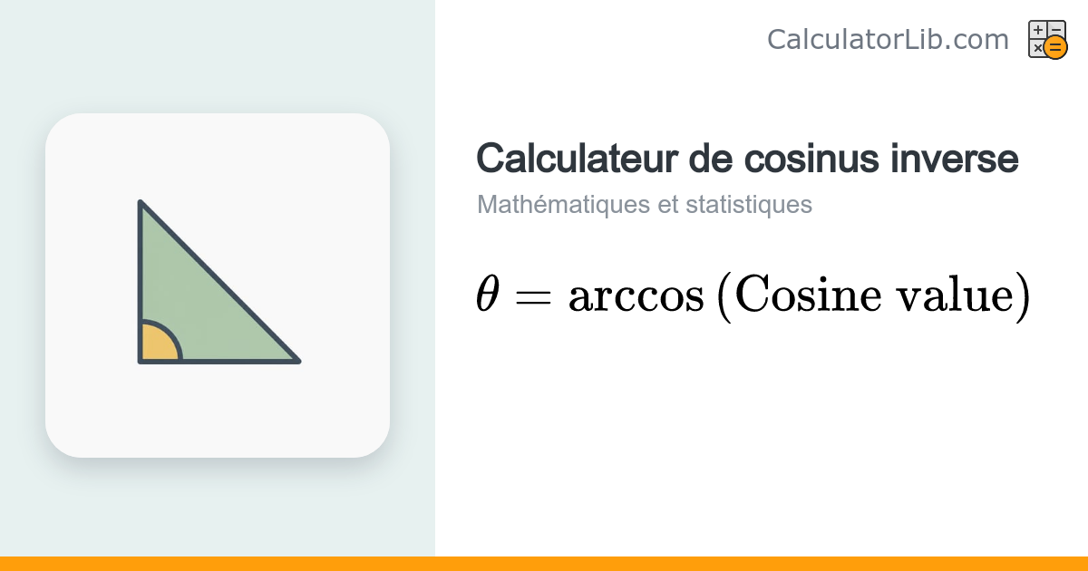 Calculateur d'arccosinus (cosinus inverse) – Trouver l'angle ...