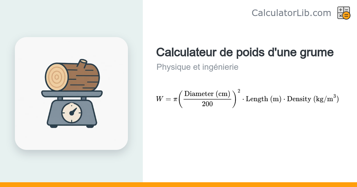 Calculateur de poids d'une grume — Estimez la masse d'un rondin ...