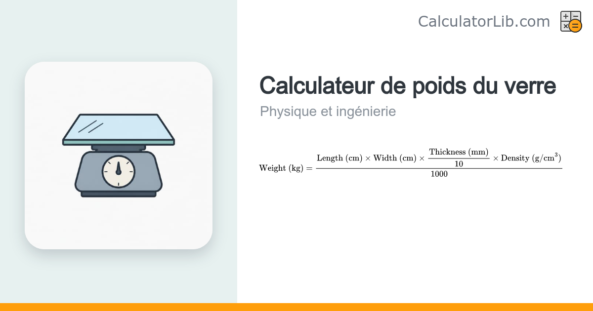 Calculateur de poids du verre — poids d'une vitre ou d'une plaque ...