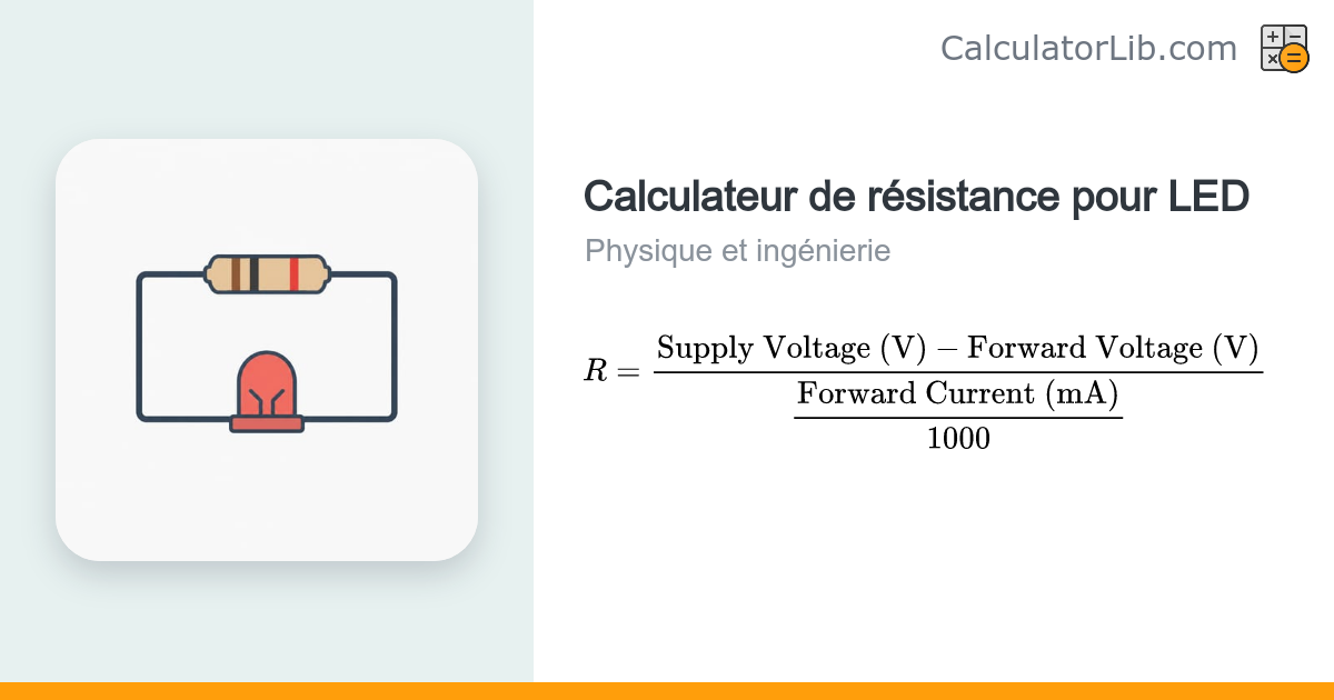 Calculateur de résistance pour LED – Valeur de la résistance série ...