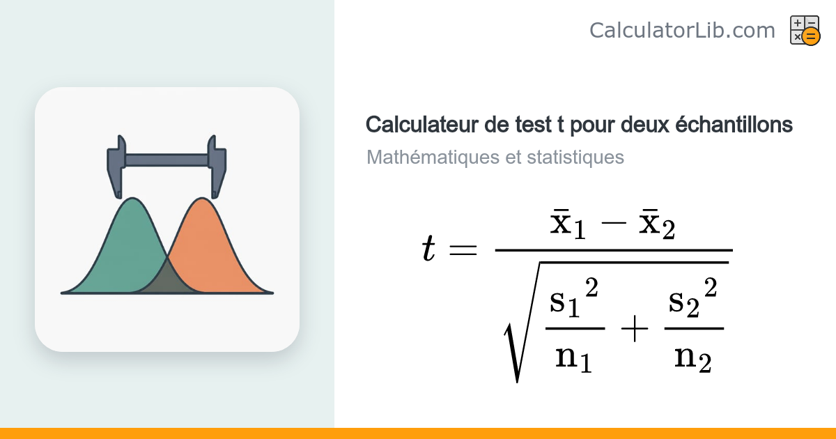 Calculateur de test t pour deux échantillons | Statistique t ...