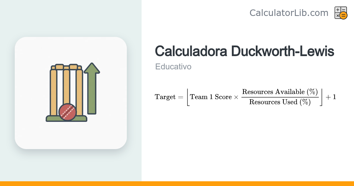Calculadora Duckworth-Lewis (DLS) | Objetivo de cricket ajustado ...