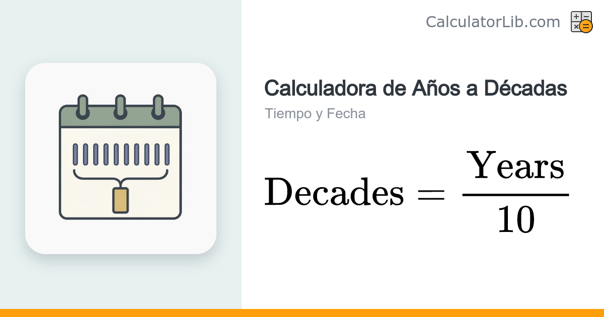 Calculadora de Años a Décadas | Convertir Años en Décadas - CalculatorLib