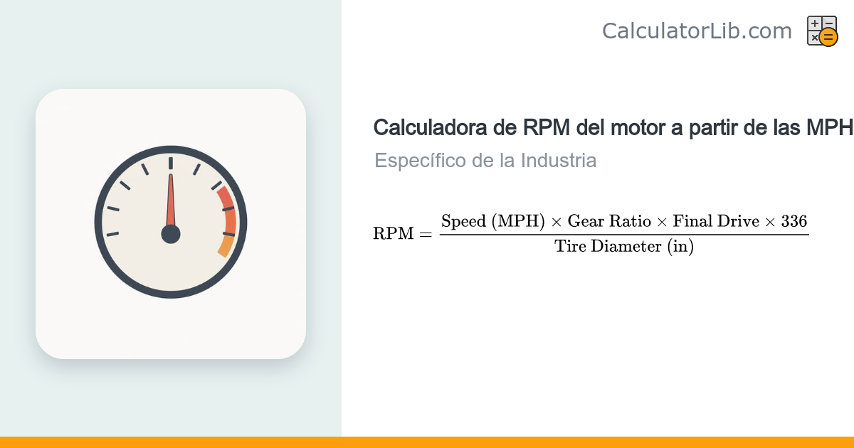 Calculadora de RPM del motor | RPM según la velocidad - CalculatorLib