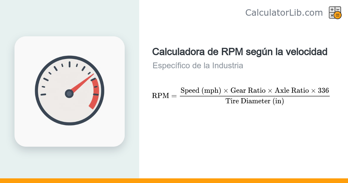 Calculadora de RPM según la velocidad — RPM del motor a partir de las ...