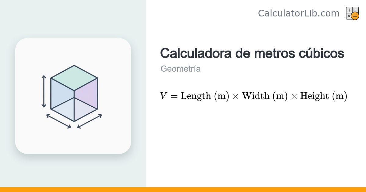 Calculadora de Metros Cúbicos (Volumen en m³) - CalculatorLib