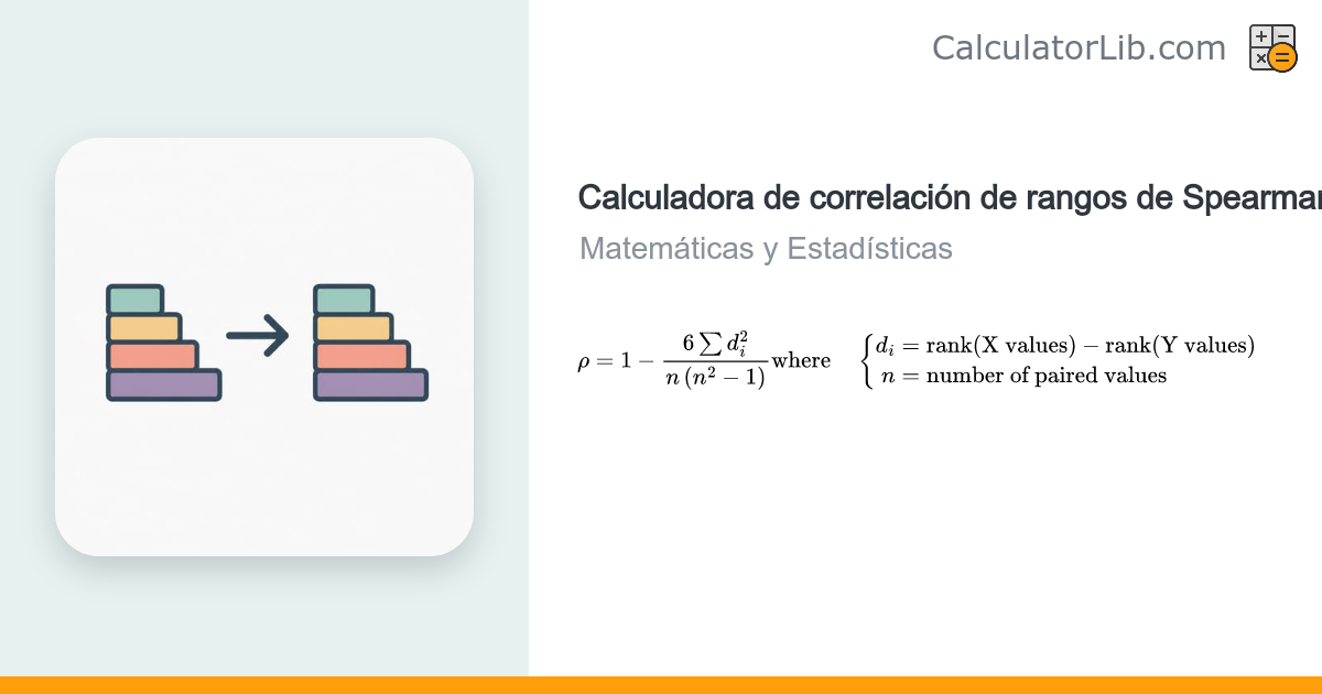 Calculadora de correlación de Spearman (ρ) | Coeficiente de rangos ...